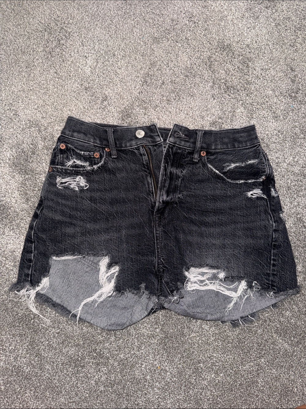 American eagle Black Distressed Denim Shorts